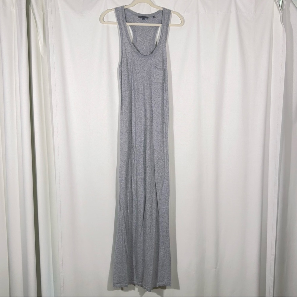 Vince Gray Cotton Sleeveless Maxi Dress
